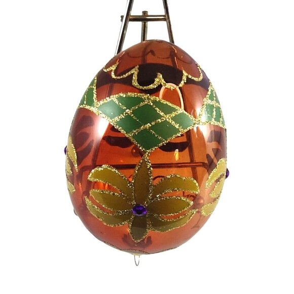 Vintage Hand-Painted Hand Blown Glass Christmas Ornaments Set Of 3 - Picture 4 of 13